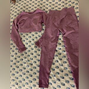 Women's Purple Long Sleeve Crop Top